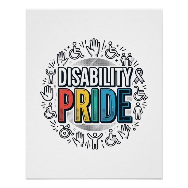 Disability Pride Vintage Inclusive Awareness Shirt Poster (Front)