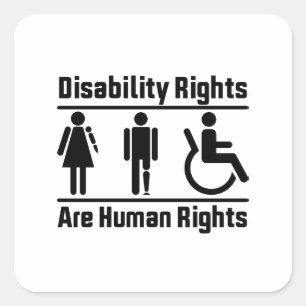 Disability Rights Are Human Rights Square Sticker