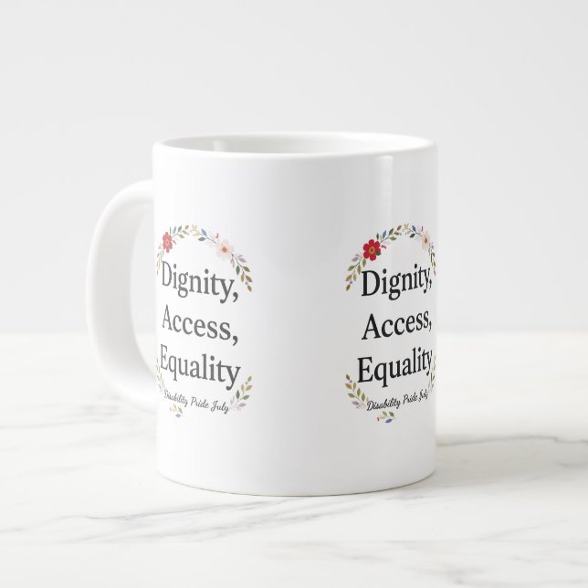 Disabilty Pride Large Coffee Mug (Front Left)