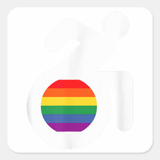 Disabled and Gay LGBT Wheelchair Square Sticker