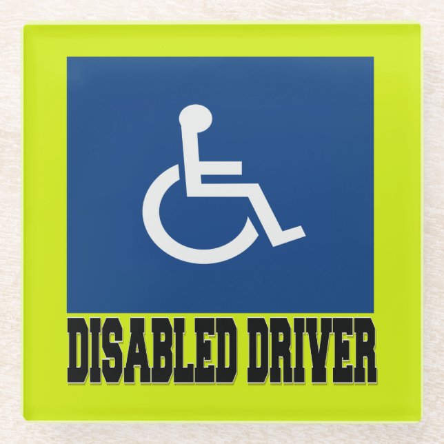 Disabled Driver Glass Coaster (Front)
