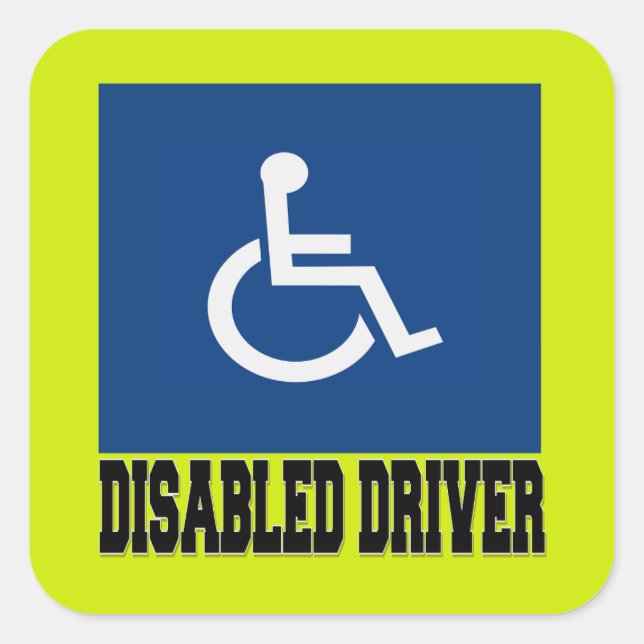 Disabled Driver Square Sticker (Front)