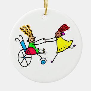 Disabled Friends Ceramic Ornament