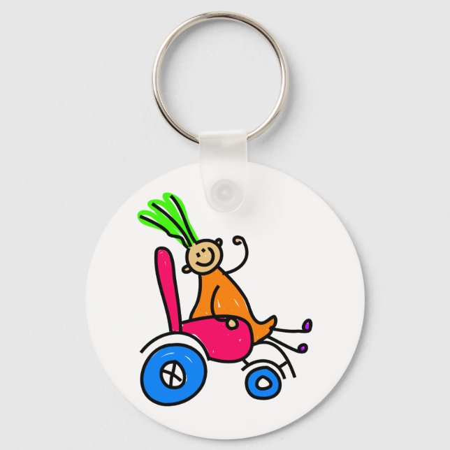 Disabled Girl Key Ring (Front)