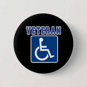 Disabled Handicapped Veteran 6 Cm Round Badge