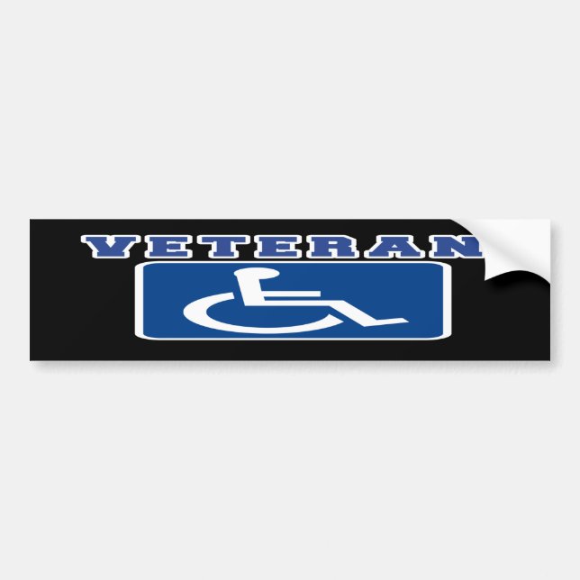 Disabled Handicapped Veteran Bumper Sticker (Front)