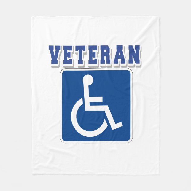 Disabled Handicapped Veteran Fleece Blanket (Front)