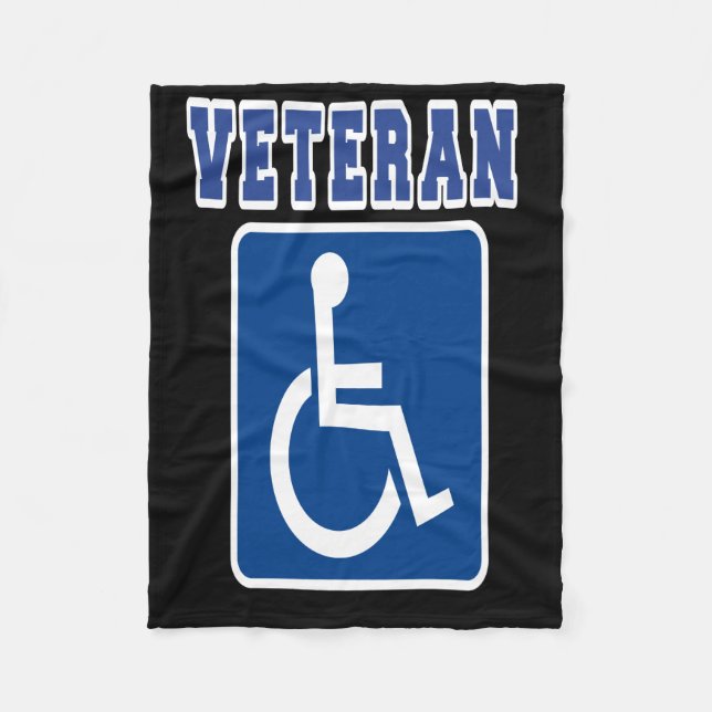 Disabled Handicapped Veteran Fleece Blanket (Front)