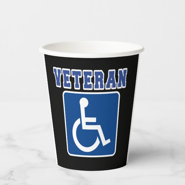 Disabled Handicapped Veteran Paper Cups (Front)