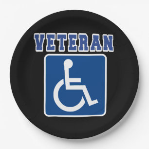 Disabled Handicapped Veteran Paper Plate