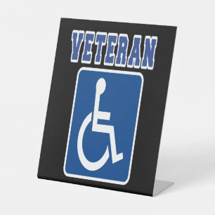 Disabled Handicapped Veteran Pedestal Sign