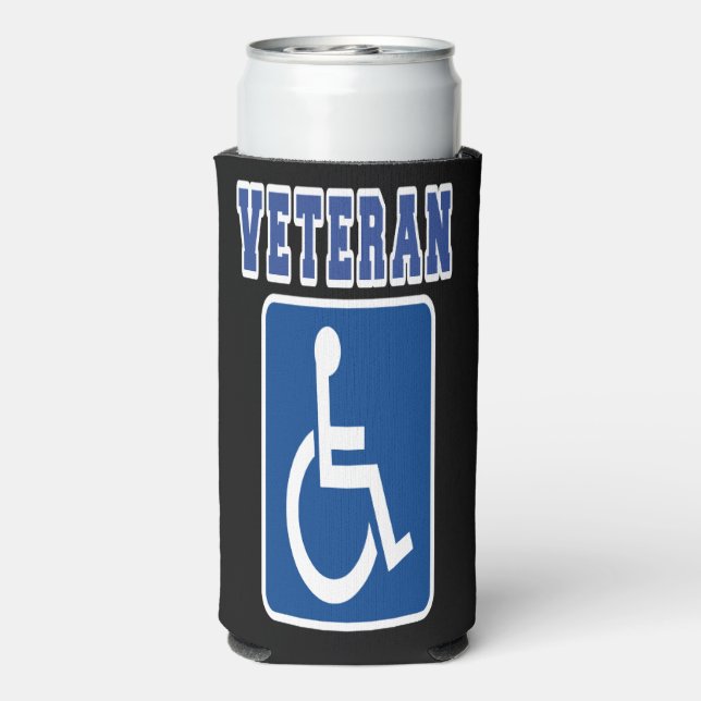 Disabled Handicapped Veteran Seltzer Can Cooler (Seltzer Back)