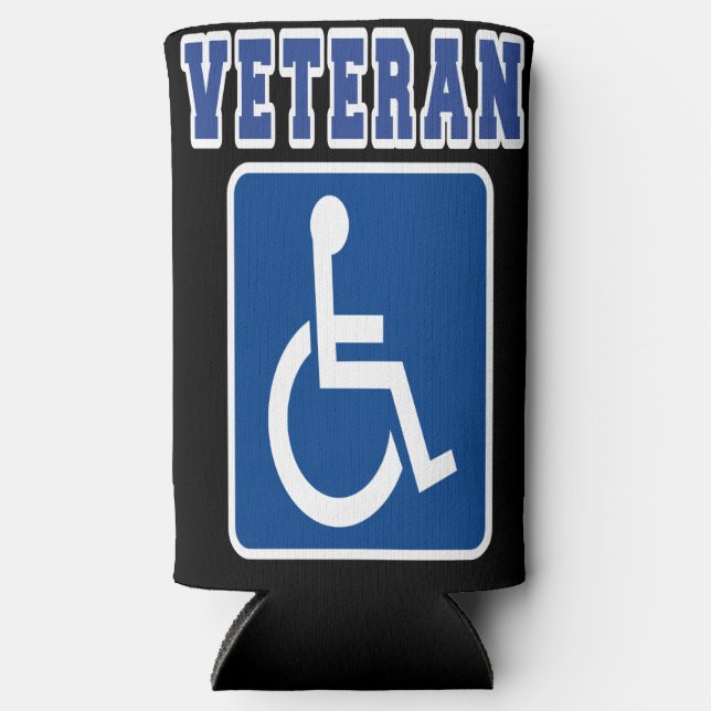 Disabled Handicapped Veteran Seltzer Can Cooler (Front)