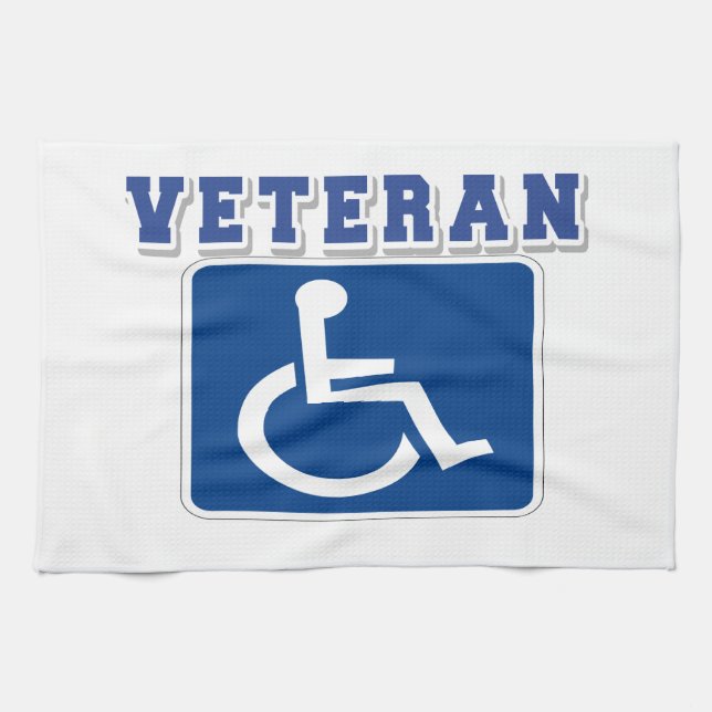 Disabled Handicapped Veteran Tea Towel (Horizontal)