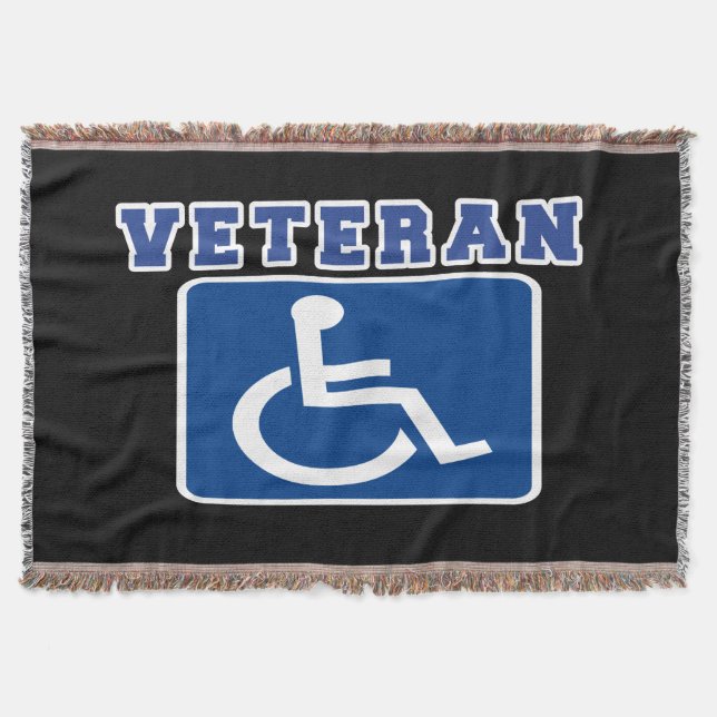Disabled Handicapped Veteran Throw Blanket (Front)