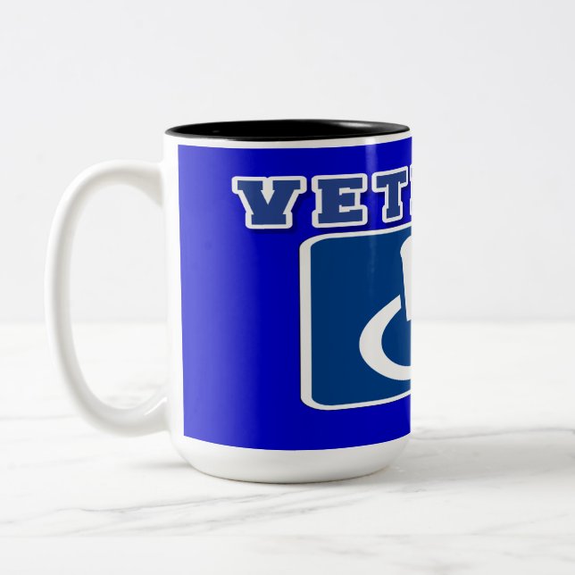 Disabled Handicapped Veteran Two-Tone Coffee Mug (Left)