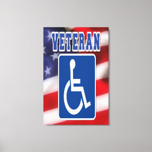Disabled Handicapped Veteran USA Canvas Print