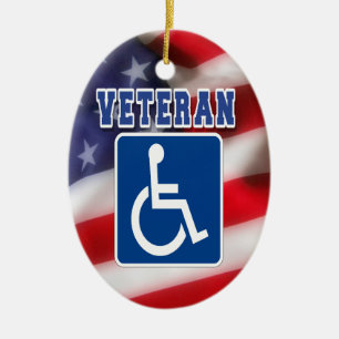 Disabled Handicapped Veteran USA Ceramic Ornament