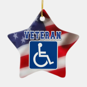 Disabled Handicapped Veteran USA Ceramic Ornament
