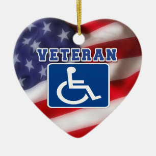 Disabled Handicapped Veteran USA Ceramic Ornament