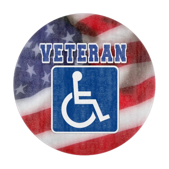 Disabled Handicapped Veteran USA Cutting Board (Front)