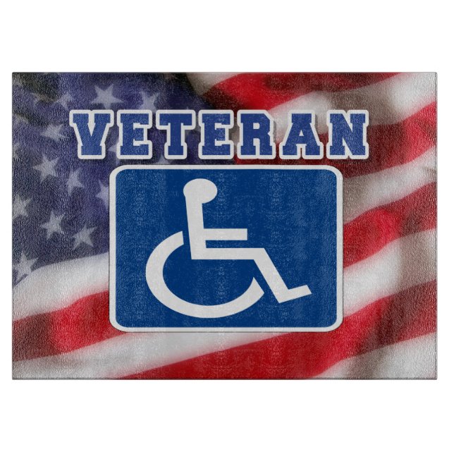 Disabled Handicapped Veteran USA Cutting Board (Front)