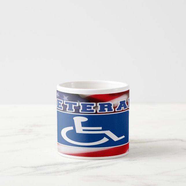 Disabled Handicapped Veteran USA Espresso Cup (Front)