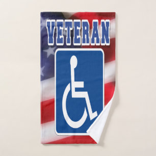 Disabled Handicapped Veteran USA Hand Towel
