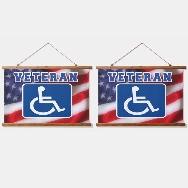 Disabled Handicapped Veteran USA Hanging Tapestry (Double)