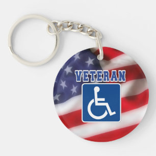 Disabled Handicapped Veteran USA Key Ring