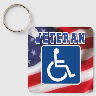 Disabled Handicapped Veteran USA Key Ring
