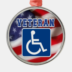 Disabled Handicapped Veteran USA Metal Ornament