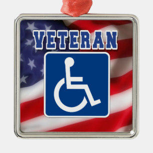 Disabled Handicapped Veteran USA Metal Ornament