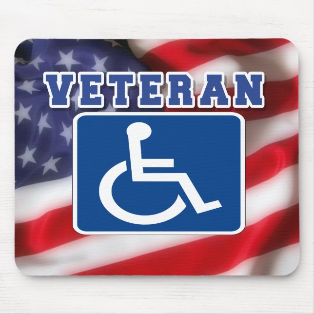 Disabled Handicapped Veteran USA Mouse Pad (Front)