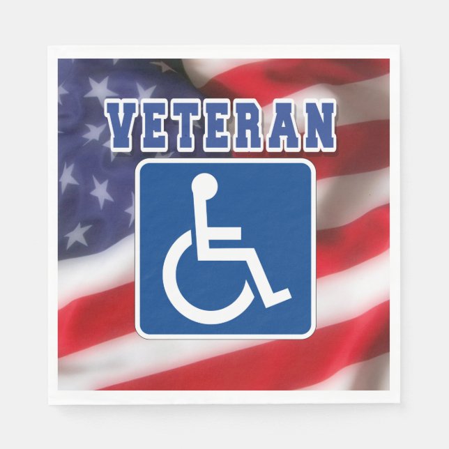 Disabled Handicapped Veteran USA Napkin (Front)