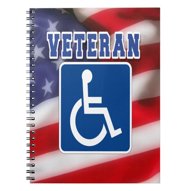 Disabled Handicapped Veteran USA Notebook (Front)