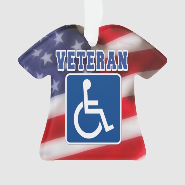 Disabled Handicapped Veteran USA Ornament (Front)