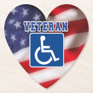 Disabled Handicapped Veteran USA Paper Coaster