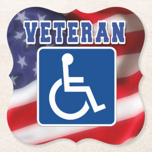 Disabled Handicapped Veteran USA Paper Coaster