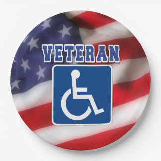 Disabled Handicapped Veteran USA Paper Plate