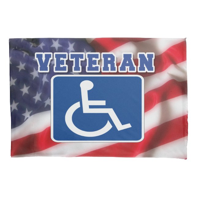 Disabled Handicapped Veteran USA Pillowcase (Front)