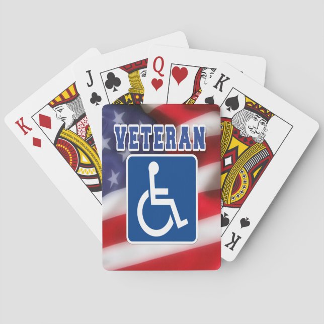 Disabled Handicapped Veteran USA Playing Cards (Back)