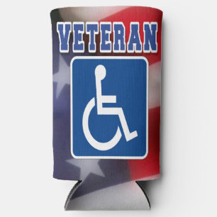 Disabled Handicapped Veteran USA Seltzer Can Cooler