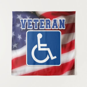 Disabled Handicapped Veteran USA Tapestry