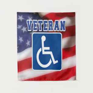 Disabled Handicapped Veteran USA Tapestry