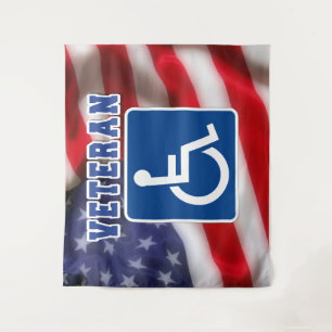 Disabled Handicapped Veteran USA Tapestry