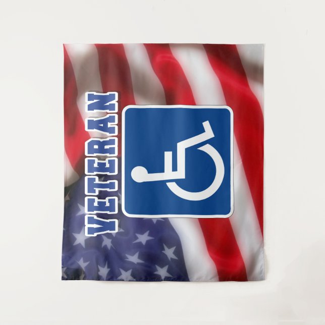 Disabled Handicapped Veteran USA Tapestry (Front)