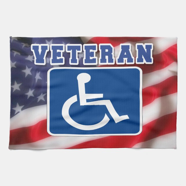 Disabled Handicapped Veteran USA Tea Towel (Horizontal)
