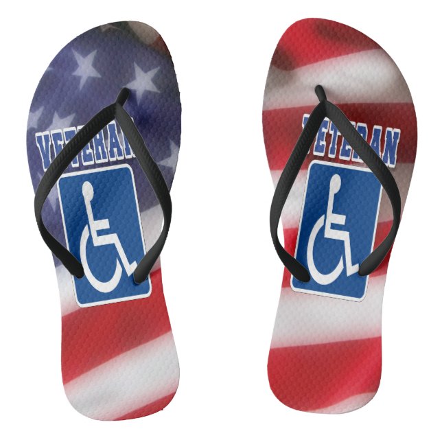 Disabled Handicapped Veteran USA Thongs (Footbed)