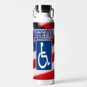 Disabled Handicapped Veteran USA Water Bottle